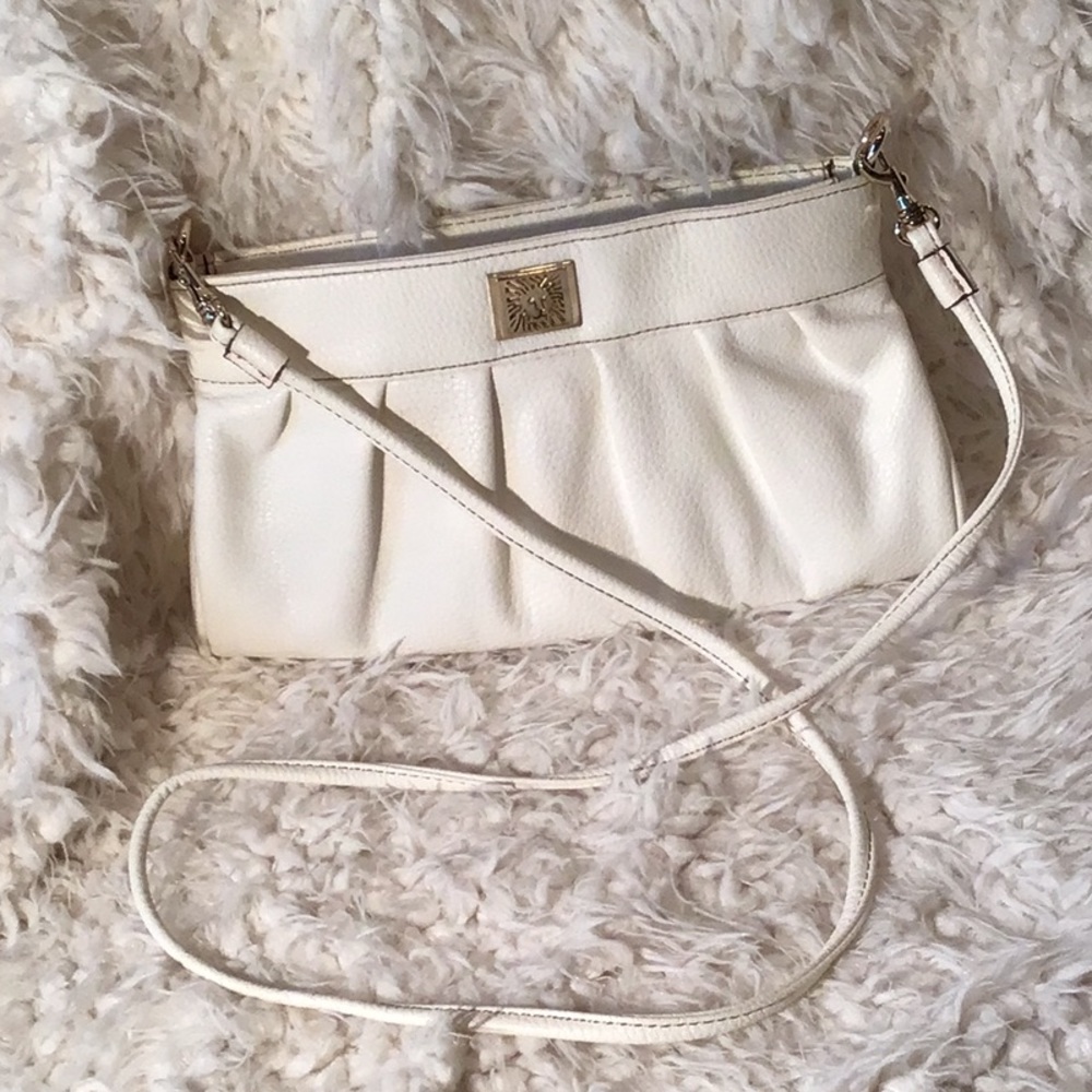 Ann Klein white clutch bag